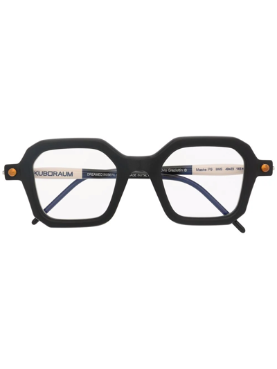 Kuboraum Chunky Hexagonal-frame Glasses In Black
