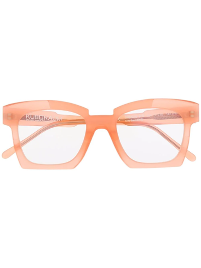 Kuboraum K5 Square-frame Glasses In Pink