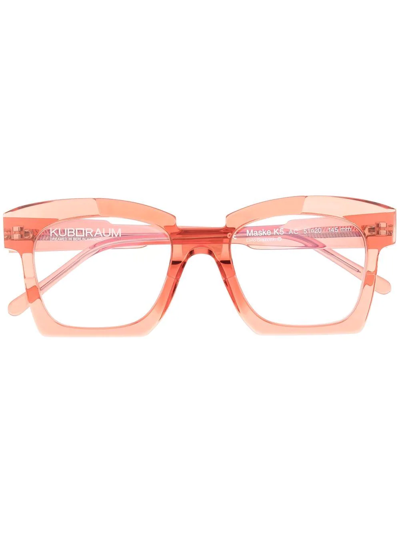 Kuboraum Transparent-frame Glasses In Orange