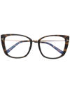 Tom Ford Tortoiseshell-effect Cat-eye Glasses In Brown