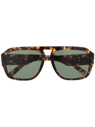 Dolce & Gabbana Tortoiseshell Pilot-frame Sunglasses In Brown