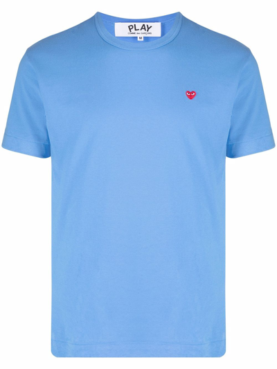 Comme Des Garçons Play Heart-patch Short-sleeve T-shirt In Blue