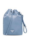 Prada Drawstring Bucket Bag In Blue