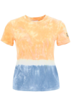 Kenzo Tie-dye T-shirt With K-tiger Patch In Orange,blue,beige