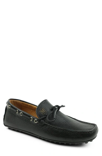 Bruno Magli Tino Suede Penny Loafer In Black Tumbled Leather