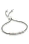 Monica Vinader Engravable Linear Bar Friendship Bracelet In Silver/ Silver Metallica