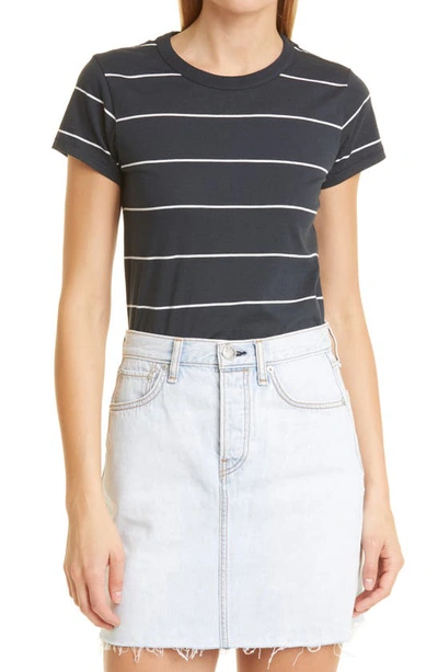 Rag & Bone The Stripe Organic Cotton T-shirt In Black Multi