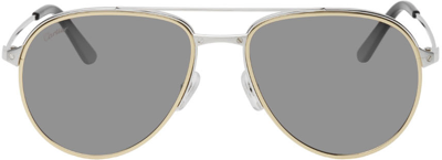 Cartier Silver & Gold Santos De  Aviator Sunglasses