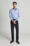 Reiss Remote Slim Fit Cotton Button-up Shirt In Mid Blue