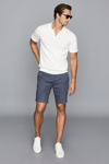 Reiss Wicket Cotton Blend Chino Shorts In Airforce Blue