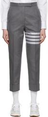 Thom Browne Grey 4-bar Stripe Tailored Trousers