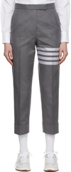 Thom Browne Grey 4-bar Stripe Tailored Trousers In Med Grey 035