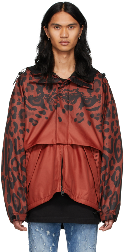 Dolce & Gabbana Red Polyester Jacket In Hrtyn Leo Nero F.ros