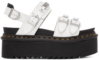 Dr. Martens' Women's Voss Ii Chain Patent Leather Platform Sandals In White