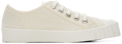 Spalwart Off-white Linen Special Low Sneakers In Cream