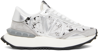 Valentino Garavani Vlogo Signature Lacerunner Sneakers In Metallic