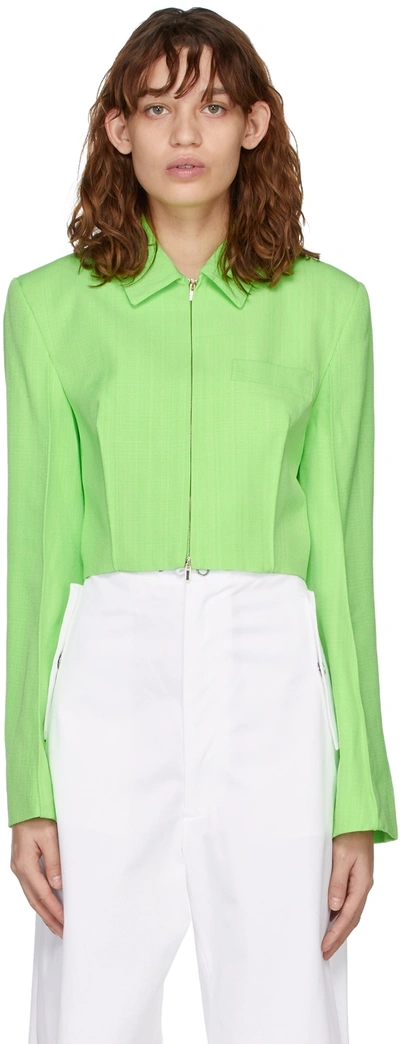 Jacquemus La Veste Limao Cropped Jacket In Verde