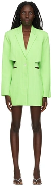 Jacquemus La Robe Bari Cutout Blazer Minidress In Green