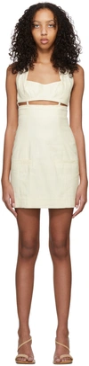 Jacquemus La Robe Limao Cutout Crinkled Twill Mini Dress In Cream