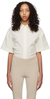 Jacquemus Baunhilha Cutout Hemp And Cotton-blend Thong Bodysuit In Cream