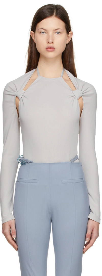 Jacquemus Grey 'le Body Nodi' Long Sleeve Bodysuit In 910 Light Grey