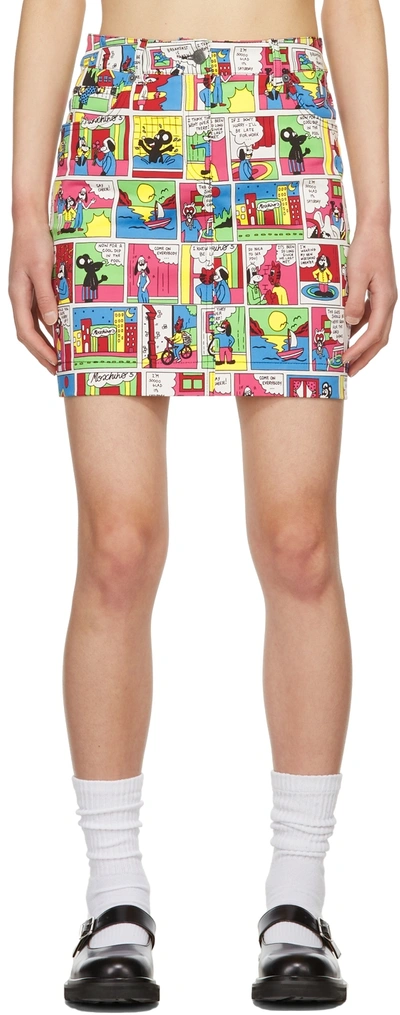 MOSCHINO MULTICOLOR COTTON MINI SKIRT