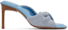 Jacquemus Bagnu Twisted-strap Terry And Leather Mules In 320 Light Blue