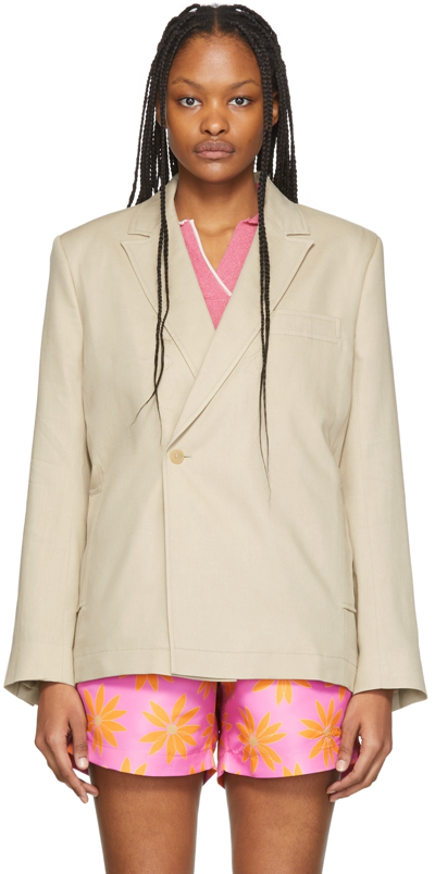 Jacquemus Beige 'la Veste Moulin' Blazer In 150 Beige