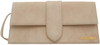 Jacquemus Neutral Le Bambino Long Suede Shoulder Bag In 180 Dark Beige