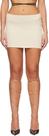 Danielle Guizio Off-white Wool Mini Skirt In Ivory
