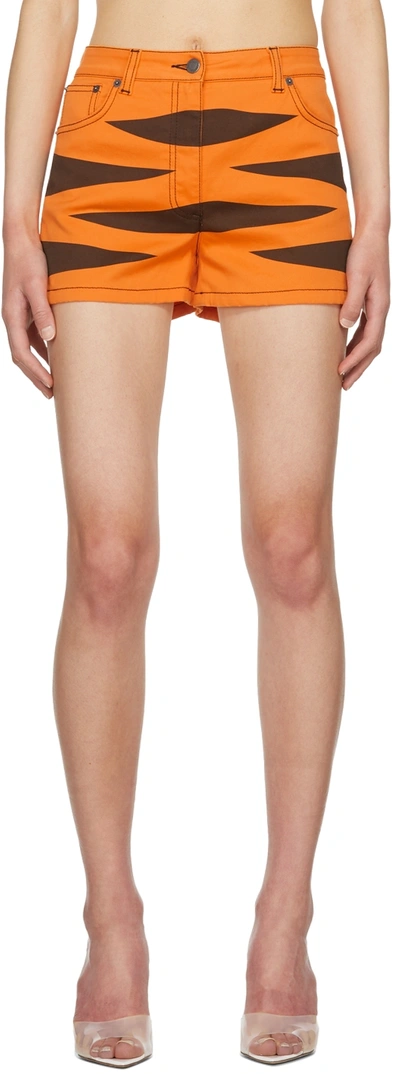Moschino Orange Kellogg's Edition Cotton Shorts In A1064 Orange
