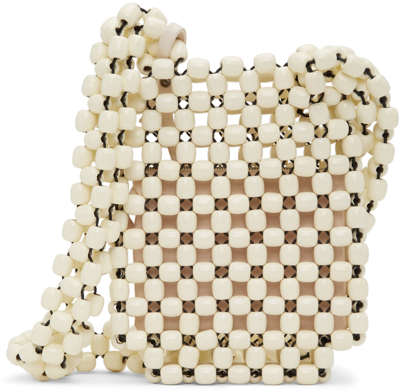 Lemaire White Wood Pearl Bag In 000 White