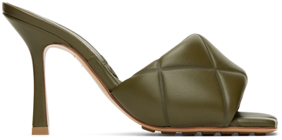 Bottega Veneta Khaki Lido Heeled Sandals In 3398 Khaki