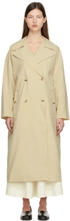 Gia Studios Beige Polyester Trench Coat In Yellow