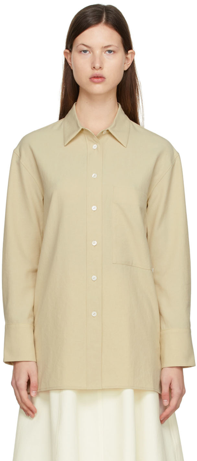 Gia Studios Patch-pocket Oversized Shirt In Yellow
