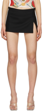 Miaou Micro Front-slit Miniskirt In Black