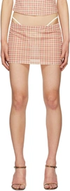 Miaou Checked Mid-waist Stretch-recycled Polyester Skirt In Baby Plaid