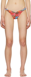 Miaou Red Bambi Bikini Bottom In Parisian Flower Roug