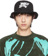 We11 Done Black Basic Logo Bucket Hat In Black