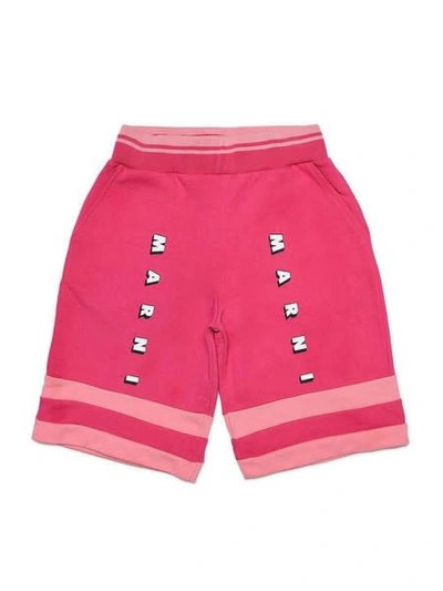 Marni Kids' Bermuda With Elasticated Waist In Pink