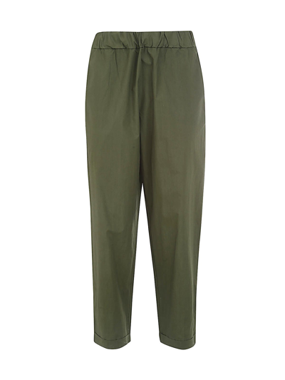 Labo.art Elastic Waist Trousers With Pockets In Olive