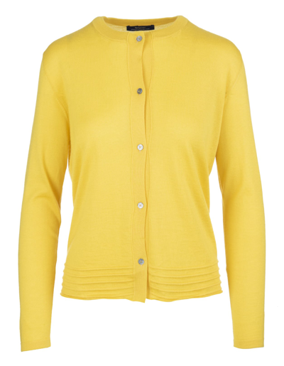 Fedeli Yellow Cardigan With Round