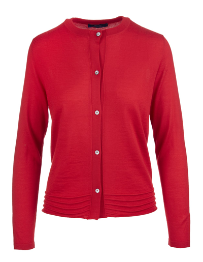 Fedeli Red Cardigan With Round