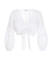 Charo Ruiz Vania Lace-trim Knotted Blouse In White
