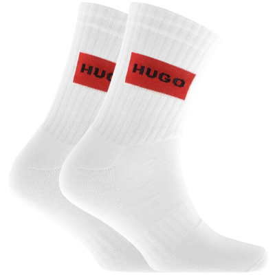 Hugo Boss Hugo 2 Pack Logo Socks White