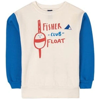 Bonmot Organic Fisher Club Graphic Sweatshirt Blue