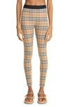 BURBERRY BELVOIR VINTAGE CHECK JERSEY LEGGINGS