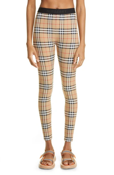 BURBERRY BELVOIR VINTAGE CHECK JERSEY LEGGINGS