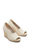 Toms Women's Michelle Recycled Peep-toe Espadrille Wedges Women's Shoes In White