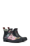 Joules Wellibob Short Rain Boot In Navy Floral